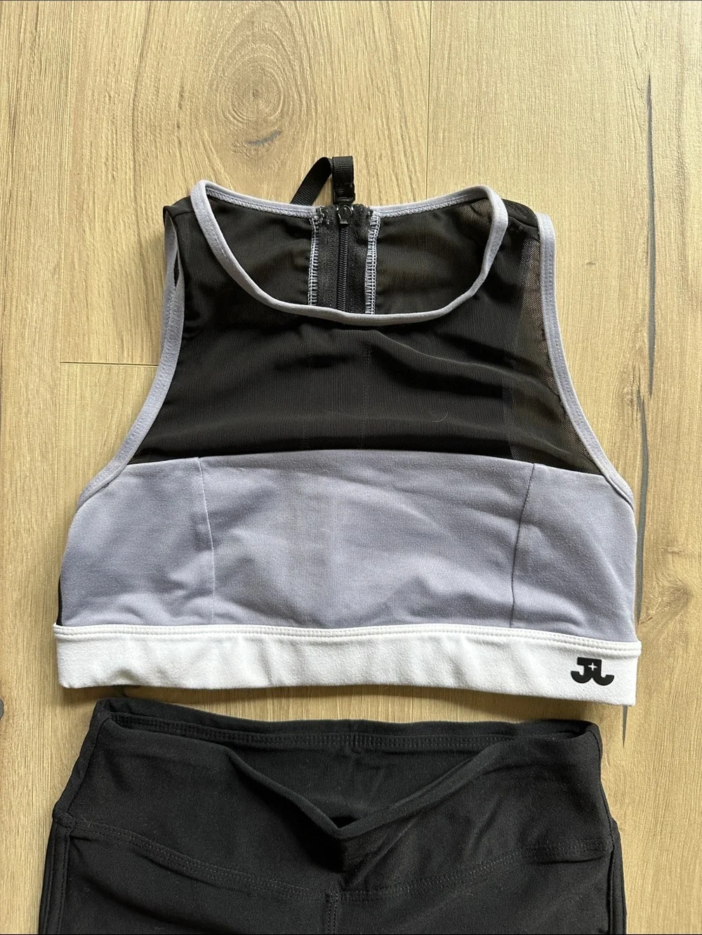 Junior Dance Crop Top & Leggings Set - Black and Lavender